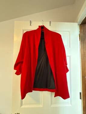 Grace Elements Vibrant Red 3/4 Sleeve Open Front Cardigan Jacket